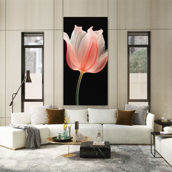 Tablou Canvas, 40x80cm, Dormitor si Living, Flori, Lalele, Pastel Pink Tulip