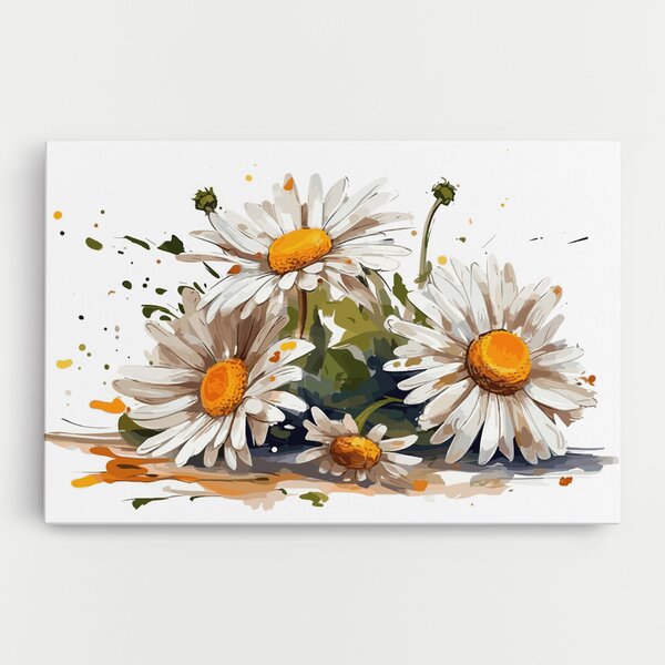 Tablou Canvas, 20x30cm, Dormitor si Living, Flori, Margarete, White Beautiful Daisy