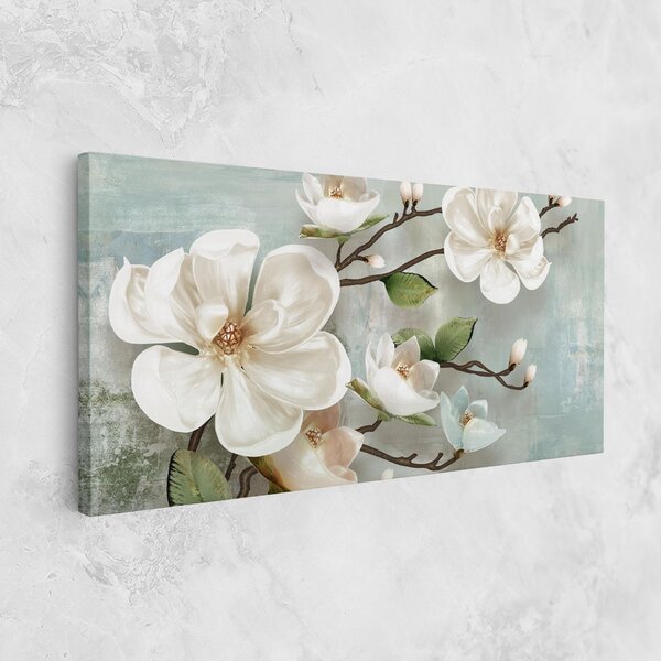 Tablou Canvas, 40x80cm, Dormitor si Living, Flori, Magnolii, Magnolino