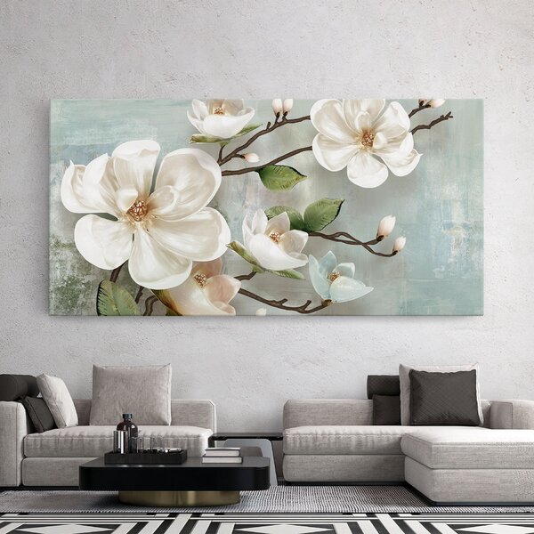Tablou Canvas, 40x80cm, Dormitor si Living, Flori, Magnolii, Magnolino