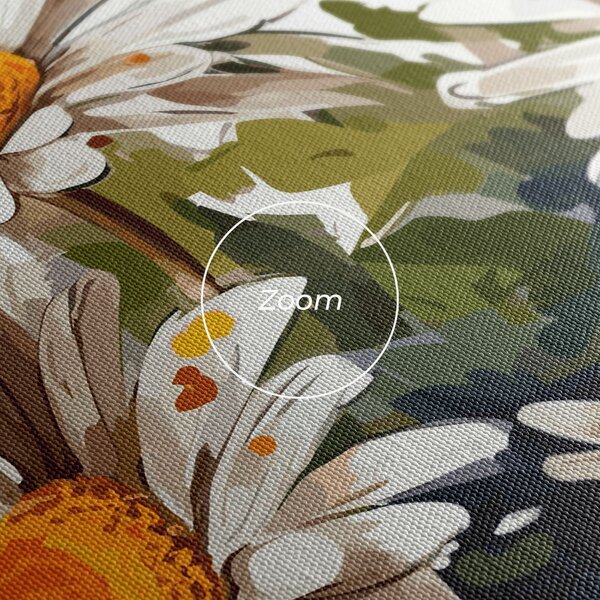 Tablou Canvas, 40x80cm, Dormitor si Living, Flori, Margarete, White Beautiful Daisy