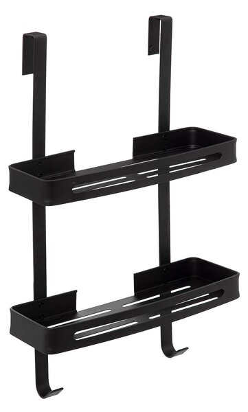 Raft pentru dus, doua nivele, negru, 32,5 x 16 x 60 cm