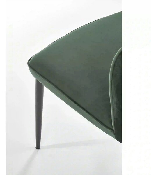 Scaun tapitat K399, verde/negru, stofa/metal, 50x60x84 cm