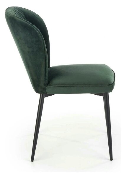 Scaun tapitat K399, verde/negru, stofa/metal, 50x60x84 cm