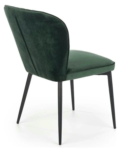 Scaun tapitat K399, verde/negru, stofa/metal, 50x60x84 cm