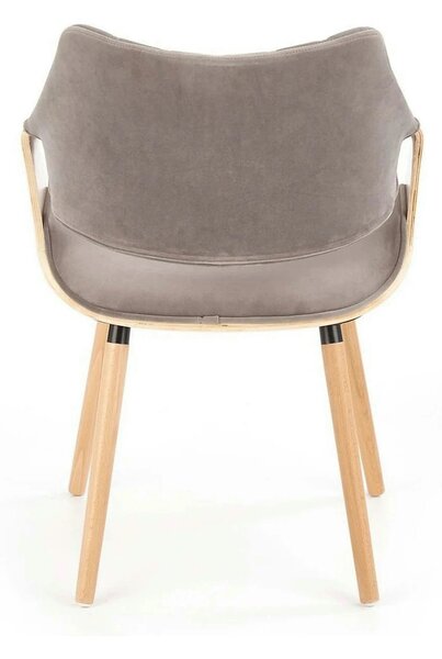 Scaun modern dining K396, stejar/gri, stofa catifelata/placaj, 56x55x7