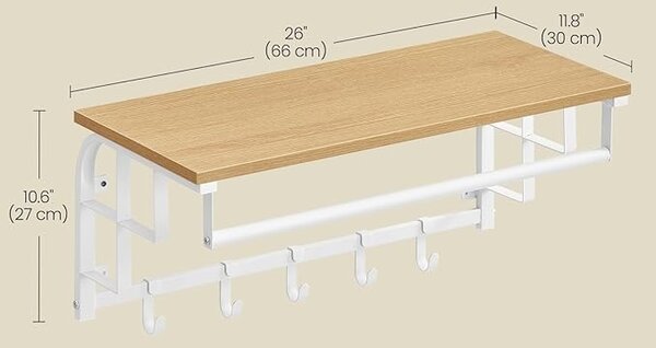Cuier Vasagle Natural 66x30x27 cm