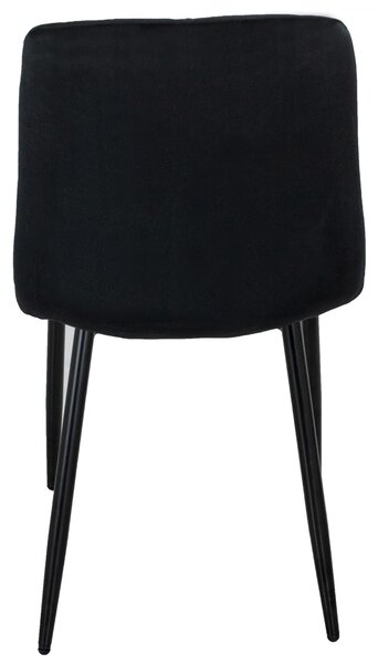 Scaun Kobe, DENVER, catifea neagra, picioare metalice negre, 43x55x84 cm