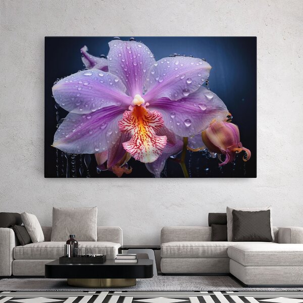 Tablou Canvas, 20x30cm, Dormitor si Living, Flori, Orhidee, Orchid In Rain