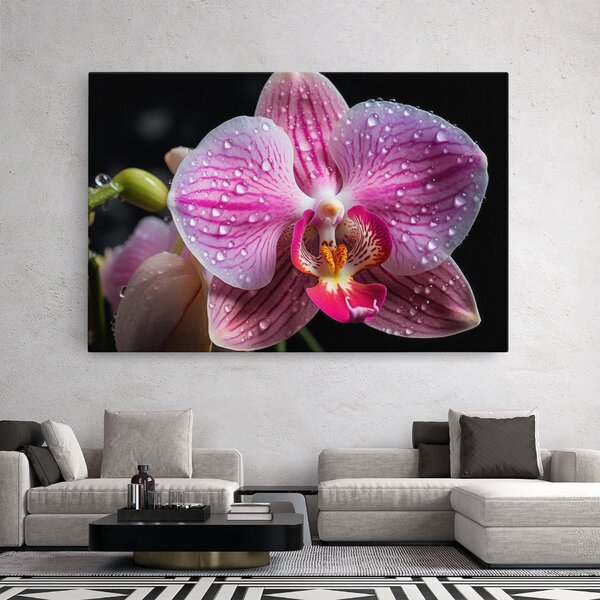 Tablou Canvas, 20x30cm, Dormitor si Living, Flori, Orhidee, Pretty Orchid After Rain