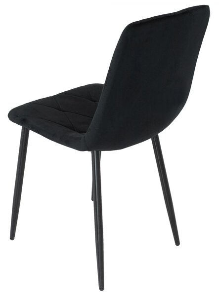 Scaun Kobe, DENVER, catifea neagra, picioare metalice negre, 43x55x84 cm