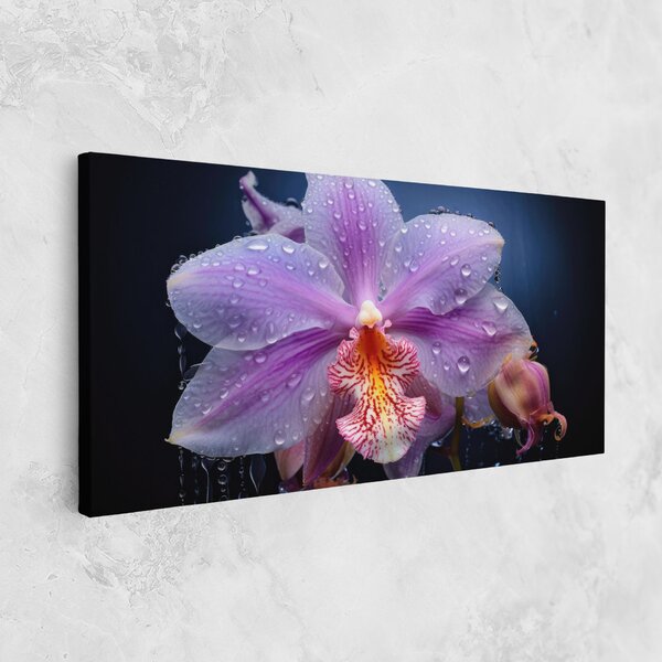 Tablou Canvas, 40x80cm, Dormitor si Living, Flori, Orhidee, Orchid In Rain