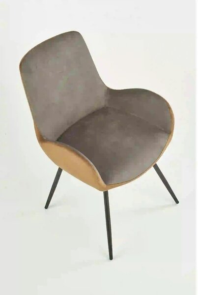Scaun tapitat K392, gri/maro, 53x60x82 cm