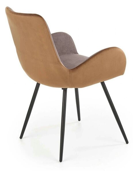 Scaun tapitat K392, gri/maro, 53x60x82 cm