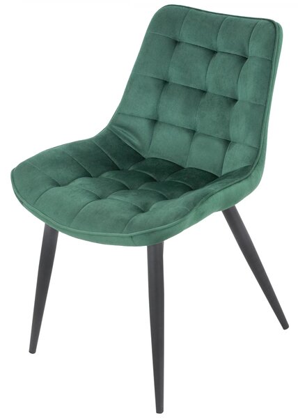 Scaun Osaka, DENVER, catifea verde, picioare metalice negre