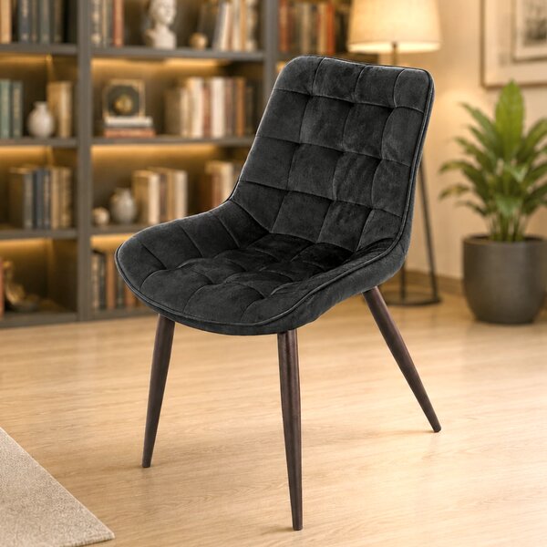 Scaun Osaka, DENVER, catifea neagra, picioare metalice negre