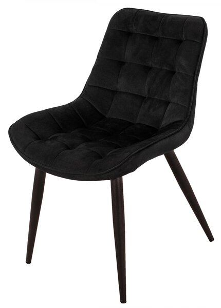 Scaun Osaka, DENVER, catifea neagra, picioare metalice negre