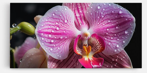 Tablou Canvas, 40x80cm, Dormitor si Living, Flori, Orhidee, Pretty Orchid After Rain