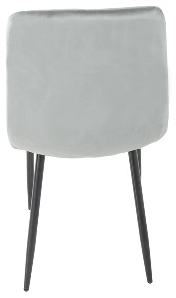 Scaun Kobe, DENVER, catifea gri, picioare metalice negre, 43x55x84 cm