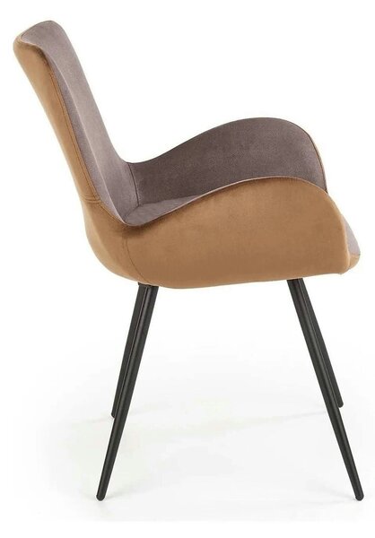 Scaun tapitat K392, gri/maro, 53x60x82 cm