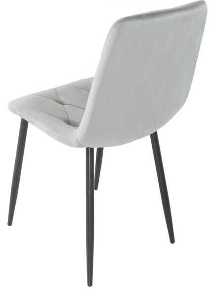 Scaun Kobe, DENVER, catifea gri, picioare metalice negre, 43x55x84 cm