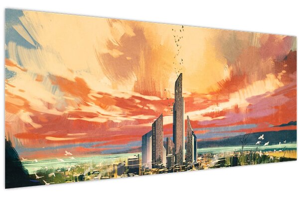 Tablou - Orașul pictat (120x50 cm)