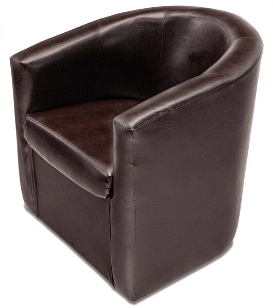 Fotoliu Latte, DENVER, piele ecologica wenge, 68x68x68 cm