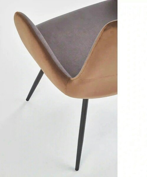 Scaun tapitat K392, gri/maro, 53x60x82 cm