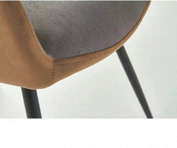 Scaun tapitat K392, gri/maro, 53x60x82 cm