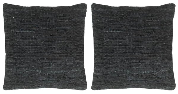 Perne Chindi, 2 buc., negru, 45 x 45 cm, piele și bumbac