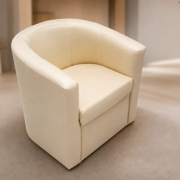 Fotoliu Latte, DENVER, piele ecologica bej, 68x68x68 cm