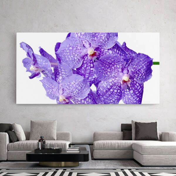Tablou Canvas, 40x80cm, Dormitor si Living, Flori, Orhidee, Purple White Orchid