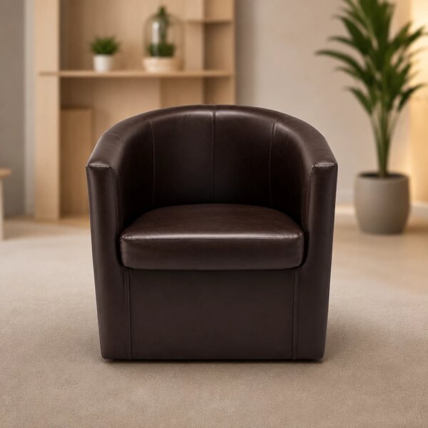Fotoliu Latte, DENVER, piele ecologica wenge, 68x68x68 cm