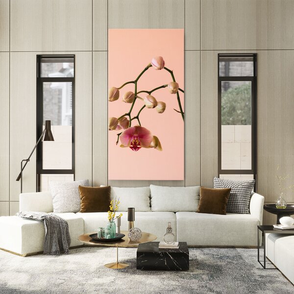 Tablou Canvas, 40x80cm, Dormitor si Living, Flori, Orhidee, Orchids On Pink