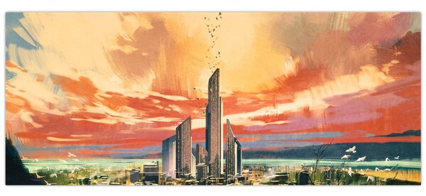 Tablou - Orașul pictat (120x50 cm)