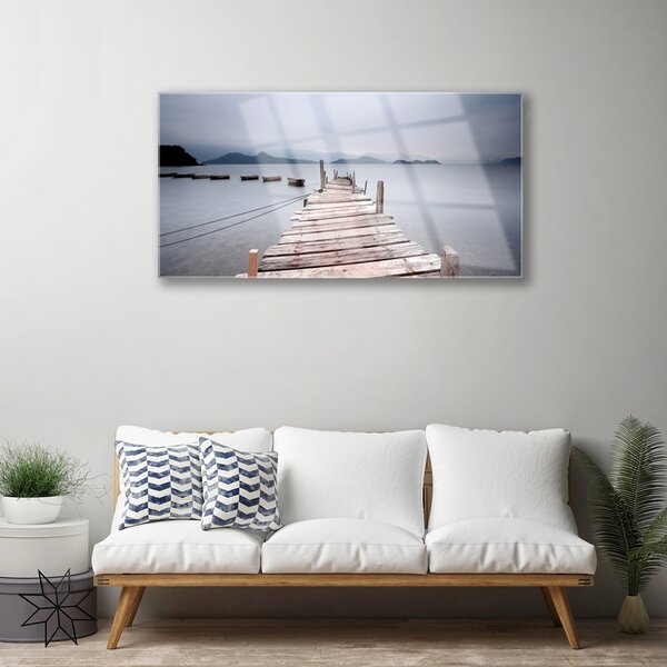 Tablou pe sticla Podul Sea Arhitectura Gray