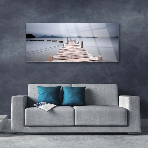 Tablou pe sticla Podul Sea Arhitectura Gray