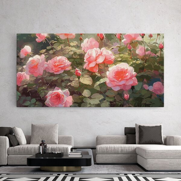 Tablou Canvas, 40x80cm, Dormitor si Living, Flori, Trandafiri, Wild Roses