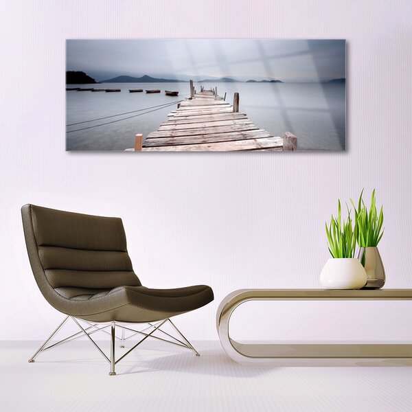 Tablou pe sticla Podul Sea Arhitectura Gray