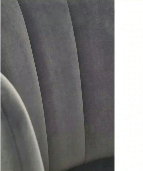 Scaun tapitat K386, gri inchis/negru, stofa catifelata/metal, 60x58x84