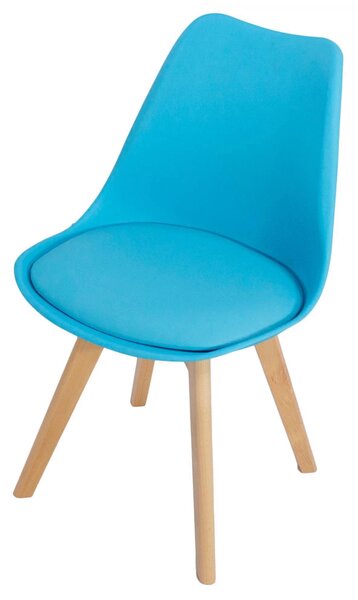 Scaun Stockholm, DENVER, piele ecologica turcoaz, picioare lemn, 48x50x82 cm