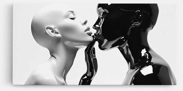 Tablou Canvas, 40x80cm, Dormitor si Living, Moderne, Alb negru, Feminine Sculpture