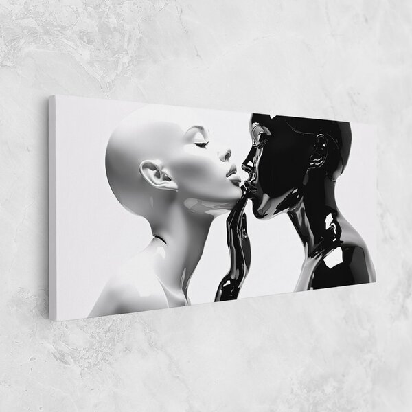 Tablou Canvas, 40x80cm, Dormitor si Living, Moderne, Alb negru, Feminine Sculpture