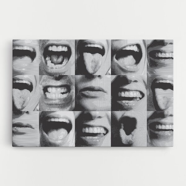 Tablou Canvas, 20x30cm, Dormitor si Living, Moderne, Colaje, Grey Mouth Collage