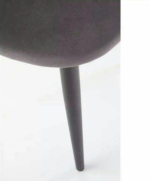 Scaun tapitat K384, gri/negru, stofa catifelata/metal, 54x57x84 cm