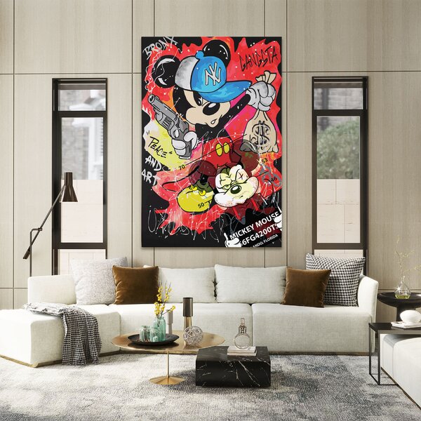 Tablou Canvas, 20x30cm, Dormitor si Living, Moderne, Digitale, Gangsta Mickey