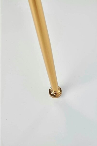 Scaun tapitat K381, gri/auriu, stofa catifelata/metal, 48x58x88 cm