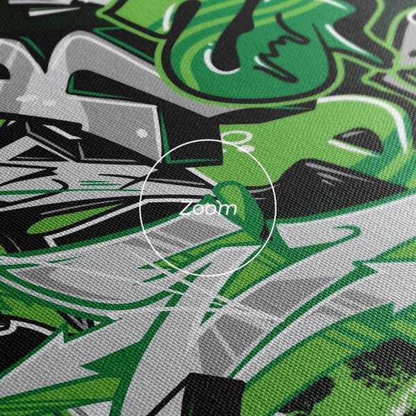 Tablou Canvas, 40x80cm, Dormitor si Living, Moderne, Graffiti, Green Graffiti Letters