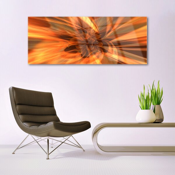 Tablou pe sticla Rezumat Art Galben