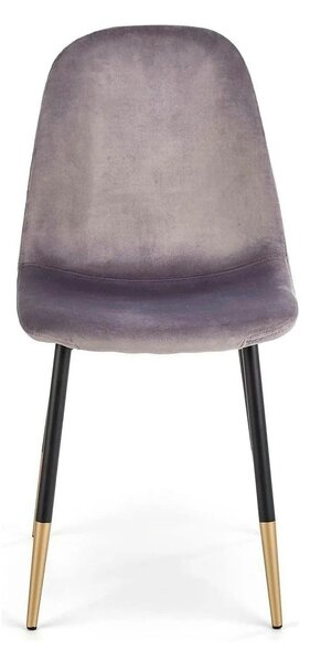 Scaun tapitat K379, gri/negru, stofa catifelata/metal, 45x48x88 cm